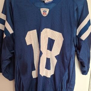 Reebok Men's Blue and White Football Jersey Ely Manning